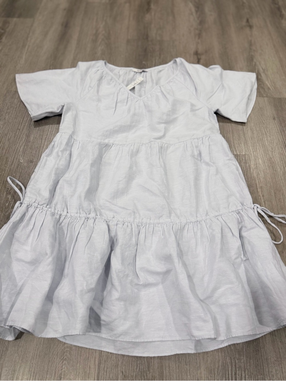 Madewell Light Blue Tiered V-Neck Girls' Dress